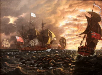 Flottille von Schiffen unter britischer Flagge